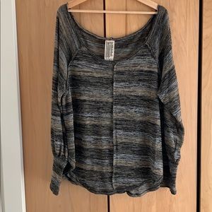 Free People blue gray striped sweater